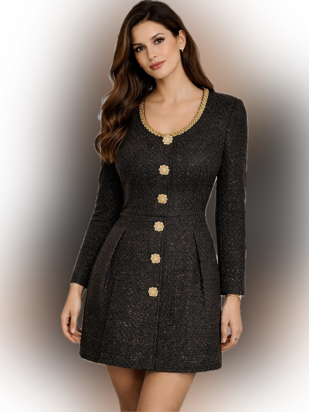 SELF PORTRAIT tweed embellished DRESS US 6